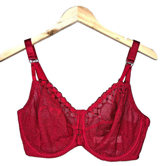 Prima Donna Bra 36F Red Vya Full Cup Strawberry Kiss Underwire Lace NWT! - Picture 1 of 10
